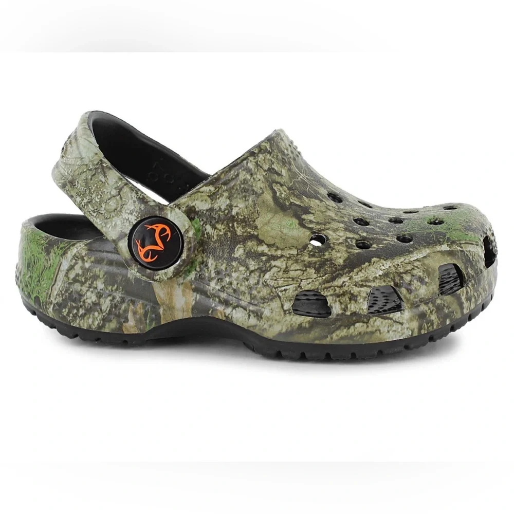 NWT - CROCS - Kids Realtree Classic Clog-T - Camo Water Shoes - Size: US 8C